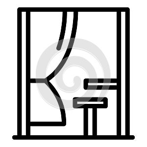 Voting booth icon outline vector. Election vote