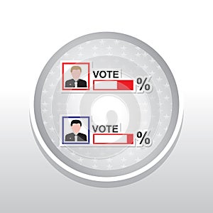 Voting comparison of two candidates. Vector illustration decorative design