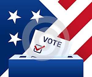 Voting concept - United States. Election day. Ballot paper. Political election campaign