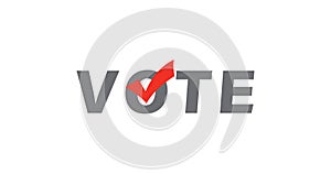 Voting elect symbol in flat. Checkmark right symbol tick sign. Political vector banner. Patriotic concept photo