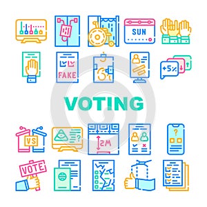 Voting And Elections Collection Icons Set Vector