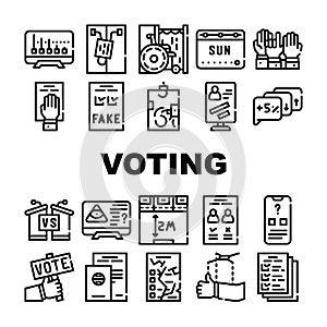 Voting And Elections Collection Icons Set Vector