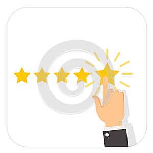 Voting hand - rating stars