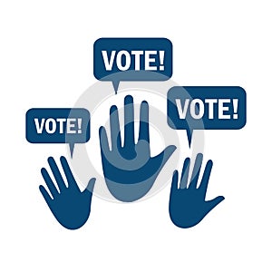 Voting hands. Vector illustration decorative design