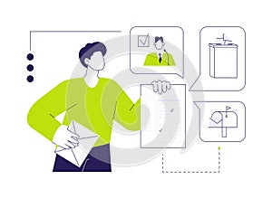 Voting by mail abstract concept vector illustration.