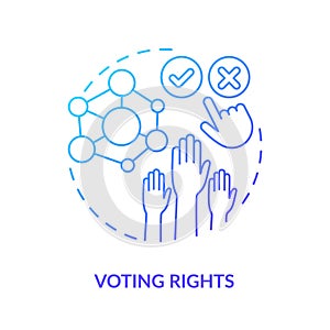 Voting rights blue gradient concept icon