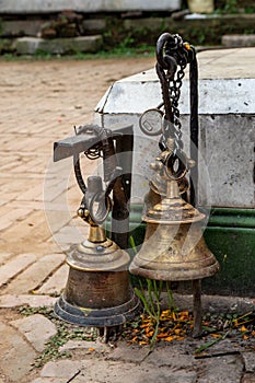 Votive bells in a Hindu temple in Nepal