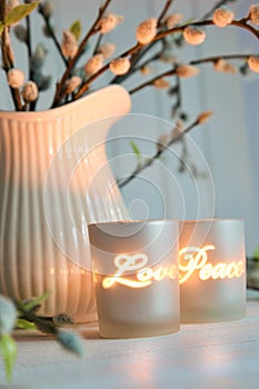 Votive candles creating a relaxing atmosphere