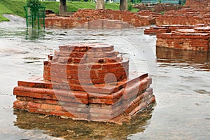 A votive miniature stupa ruins