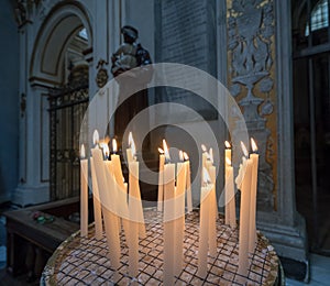 Votive or Prayer candles in roman catholic church