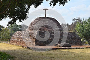 Votive Stupa near Stupa No 1 is similar in design, though smaller, Sanchi monuments