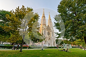 Votivkirche or Votive Church in Vienna, Austria