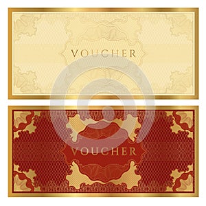 Voucher / coupon. Guilloche pattern