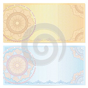 Voucher (coupon) template with guilloche pattern