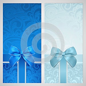 Voucher, Gift certificate, Coupon. Boxes, bow