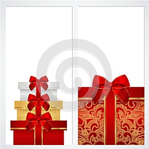 Voucher, Gift certificate, Coupon template. Box