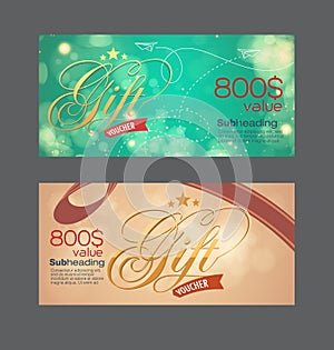 Voucher template with premium vintage pattern.