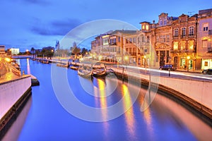 The Vouga river with traditional boats, Called Moliceiro, Aveiro photo