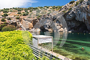 Vouliagmeni Lake, natural theramal spring lake, Athens Riviera, Greece