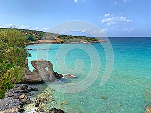 Voulisma beach in Crete, mirabello bay, Greece