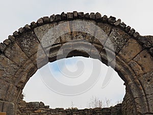 Voussoir arch of the hermitage hospital of San Antonio de Conesa, Tarragona, Spain