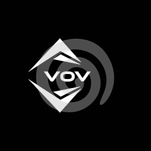 VOV abstract technology logo design on Black background. VOV creative initials letter logo concept photo