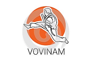 Vovinam sport vector line icon. vovinam fighter sport.