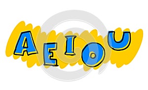Vowels letters design