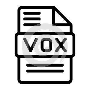 Vox File type Icons. Audio Extension icon Outline Design. Vector Illustrations