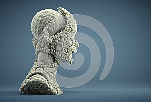 Voxel head profile. Complexity and development concept