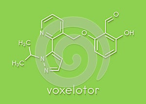 Voxelotor sickle cell disease drug molecule, skeletal formul