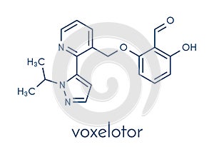 Voxelotor sickle cell disease drug molecule Skeletal formula.