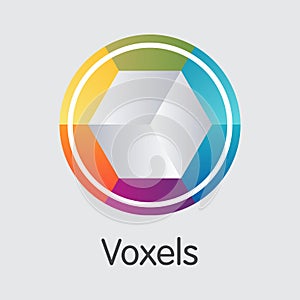 Voxels Cryptocurrency. Vector VOX Graphic Symbol.