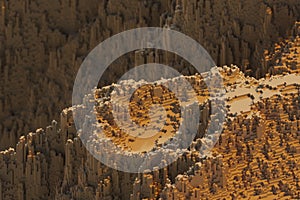 Voxels mountains computer generated landscape