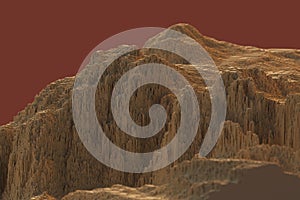 Voxels mountains computer generated landscape