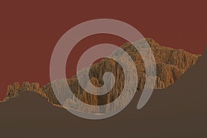 Voxels mountains computer generated landscape