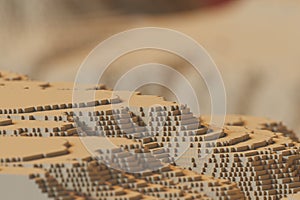 Voxels mountains computer generated landscape