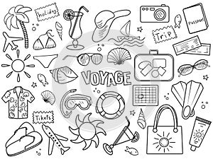 Voyage colorless set vector