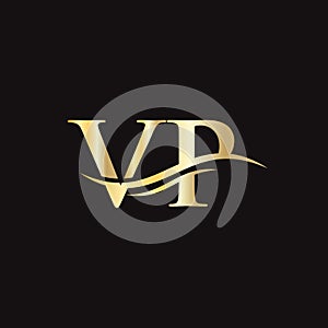 VP logo design. Initial VP letter logo design