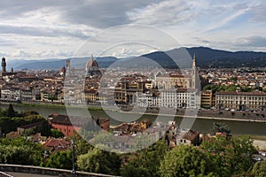 VPanoramic view over Florence Italy with city river, Tuscany, Italy