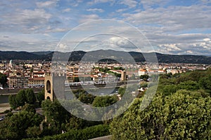 VPanoramic view over Florence Italy with city river, Tuscany, Italy