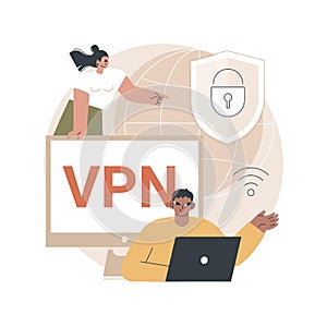 VPN access abstract concept vector illustration.