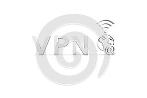 VPN concept white background 3d