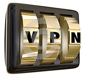 VPN Lock Dials Virtual Personal Network Internet Connection Secure Server