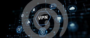 VPN network security internet privacy encryption concept. Abstract Background