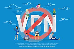 VPN prohibition concept vector illustration