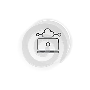 VPN protection. Intranet icon. Laptop connected to protected vpn server. Vector on a white background. EPS 10
