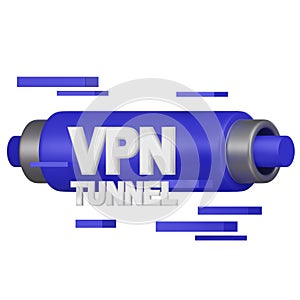 VPN Secure Connection Tunnel 3D Icon