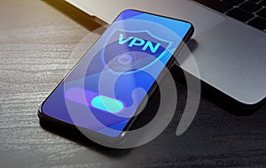 VPN Security Network - Internet Privacy Data Encryption Software Service concept. Virtual private network application
