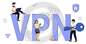 VPN Service Concept Virtual private network App for secure connection